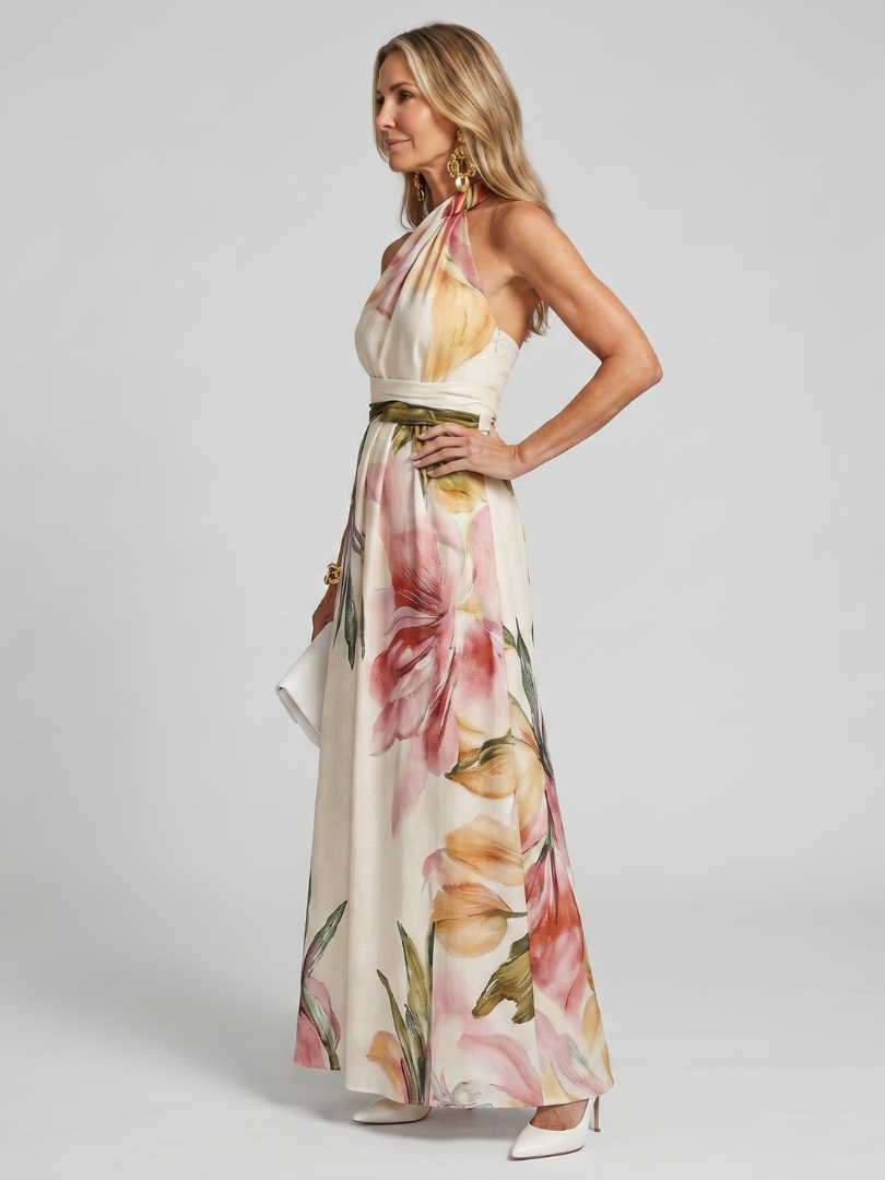 Hester | Robe Maxi à Encolure Halter Fluide