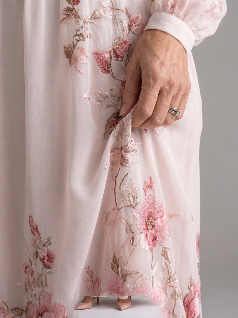 Musal | Robe Midi à Manches Longues en Flux Naturel