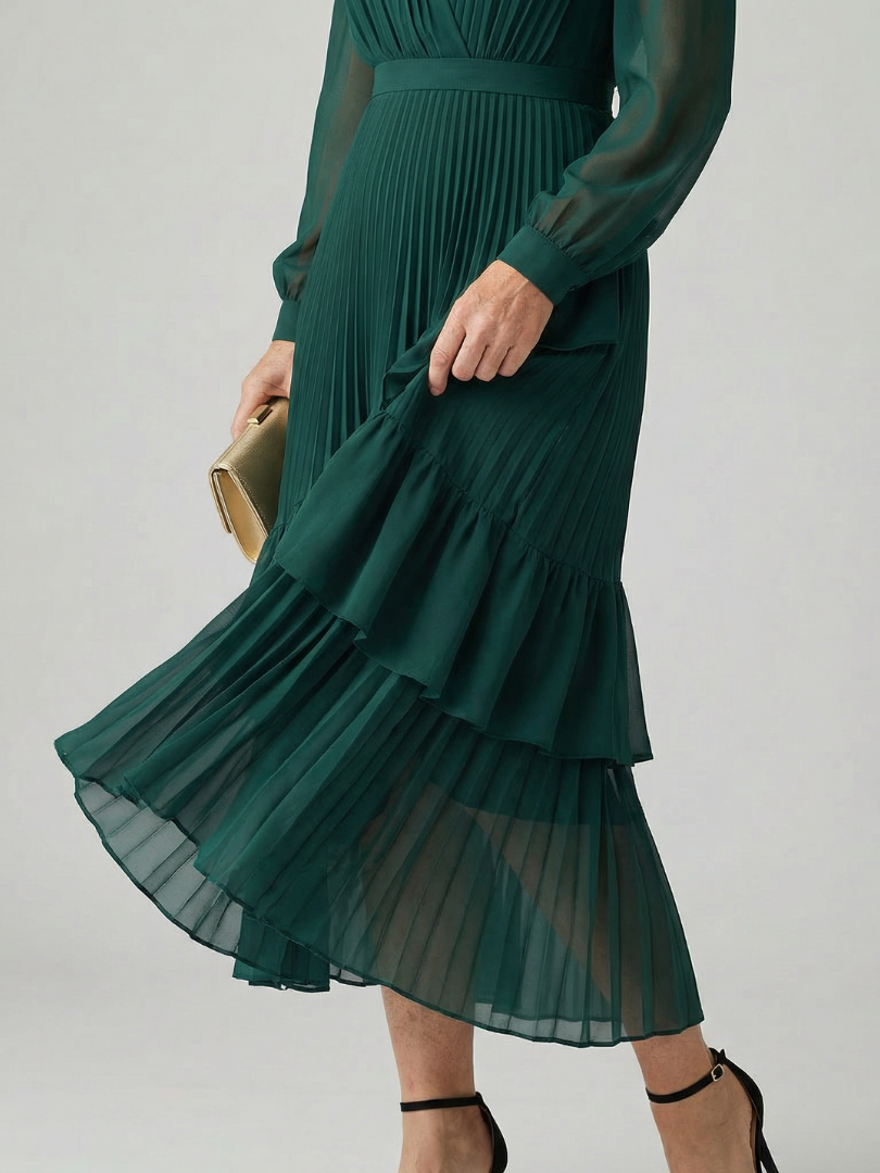 Aris | Robe Midi à Drapé Fluide