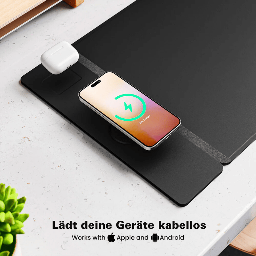 MagCharge Tapis de Souris Sans Fil Magnétique 3-en-1 | charger, travailler et briller