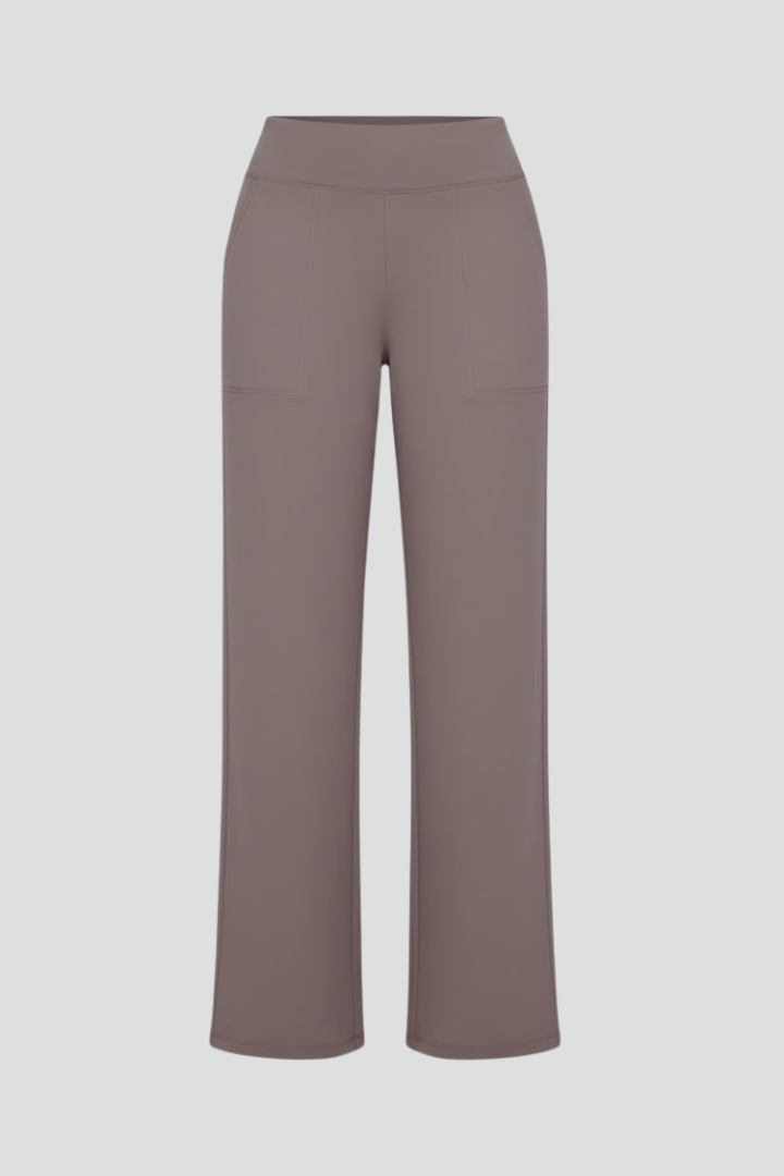 Pantalon large pour femmes avec taille haute et poches latérales