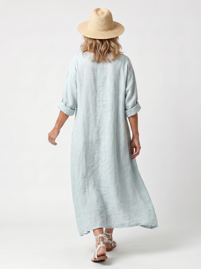Kassiani | Robe midi oversized à poches brodées et ornées