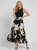 Klasen | Robe midi sans manches à imprimé floral avec ourlet asymétrique