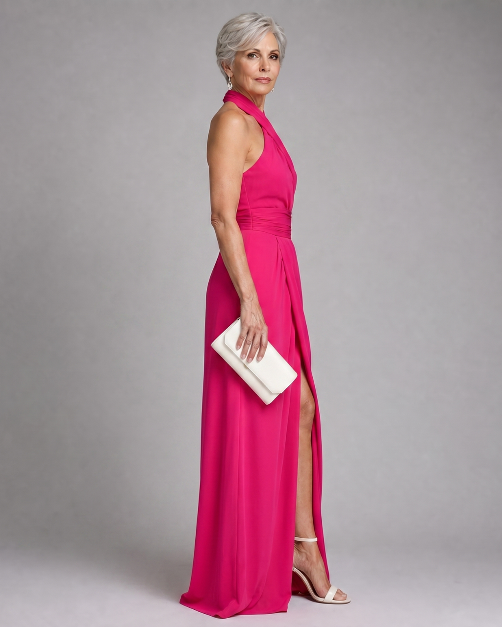 Vaelora | Robe Midi Drapée à Encolure Croisée