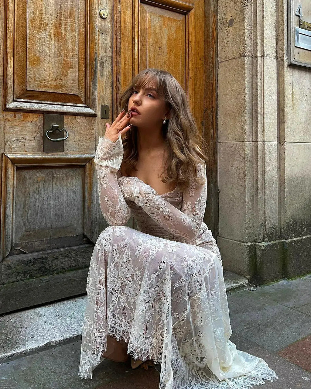 Robe Maxi de Mariage en Dentelle Longue Livilla