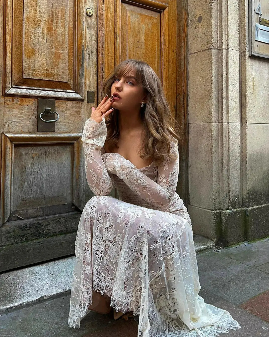 Robe Maxi de Mariage en Dentelle Longue Livilla