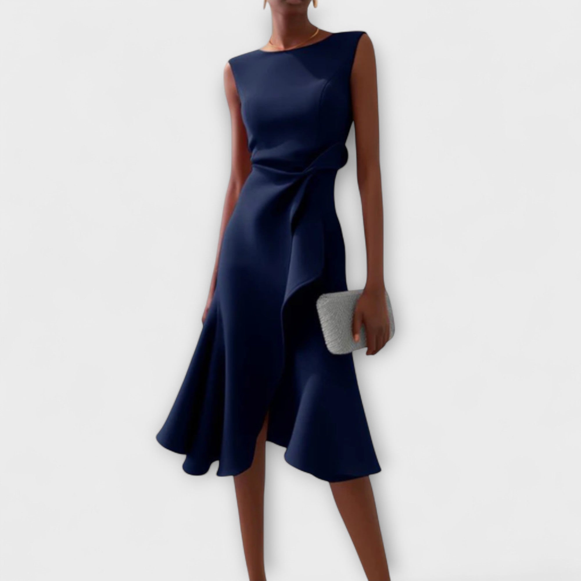 Juliette™ – Robe Midi Drapée Asymétrique Élégante