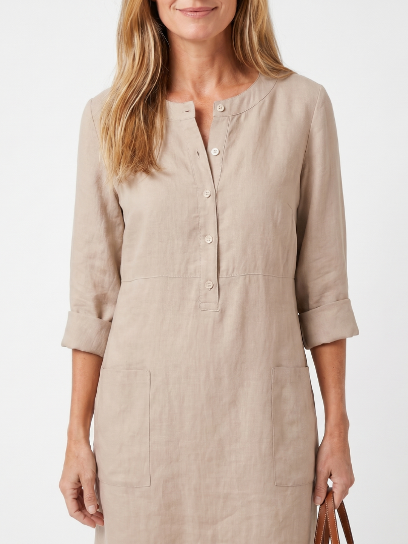 Rosalind | Robe à manches à boutons et longueur genou