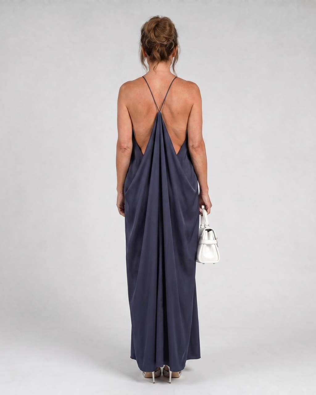 Shotle | Robe Maxi Fluide Sans Manches avec Col Haut