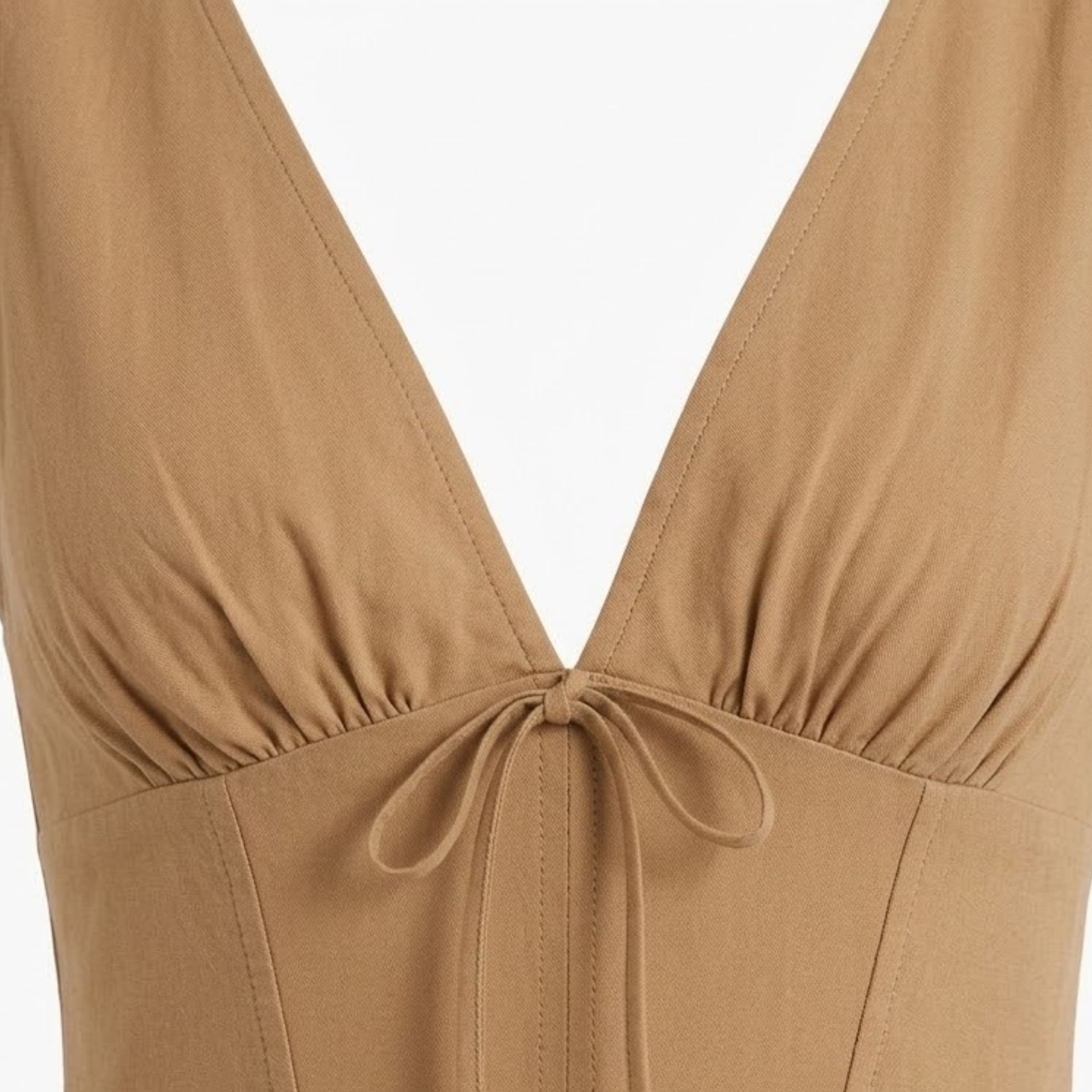 Robe Midi Femme Élégante Col V Taille Cintrée