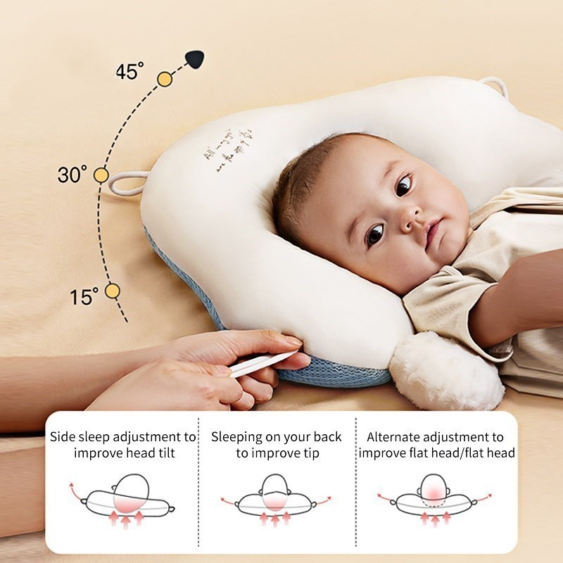 Coussin de Sommeil Ergonomique pour Bébé pour un Sommeil Sain et Protection de la Tête