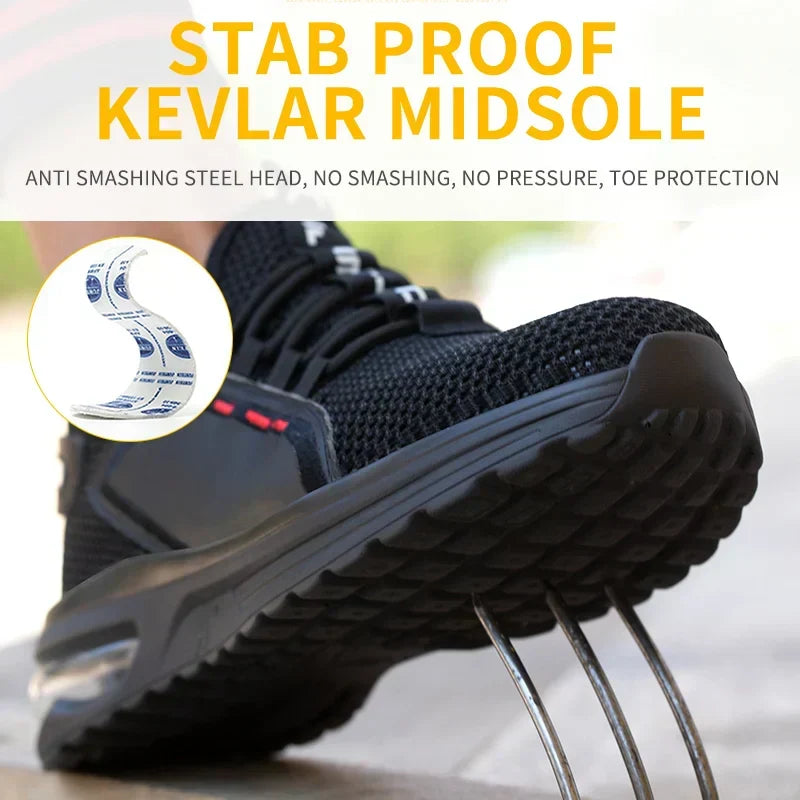 Chaussures de Travail Ultralaégères Respirantes Antidérapantes avec Embout en Acier