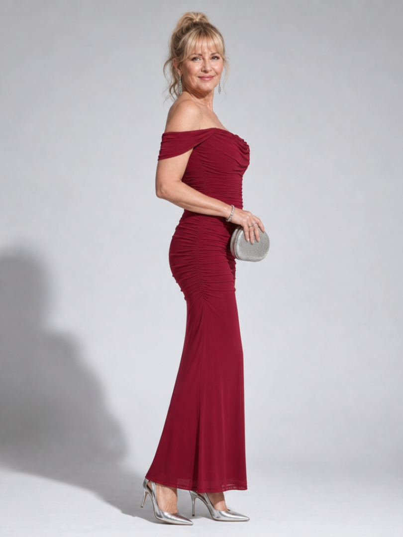 Wesel | Robe Midi Silhouette Ajustée Décolleté Bardot