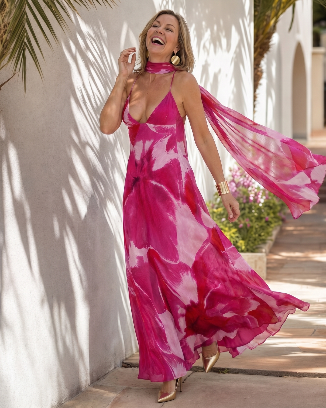 Vineya | Robe Maxi Imprimée Aquarelle