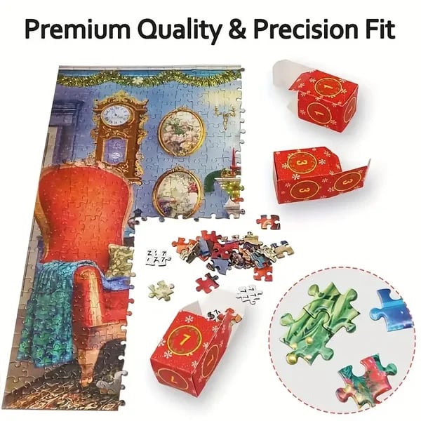 PuzzleJoy Calendrier de l'Avent Puzzle | Unique puzzle de 1000 pièces pour le plaisir quotidien !