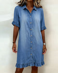 MOREAU LYON | ROBE EN DENIM À BOUTONS POUR FEMMES