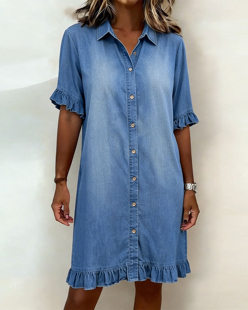 MOREAU LYON | ROBE EN DENIM À BOUTONS POUR FEMMES