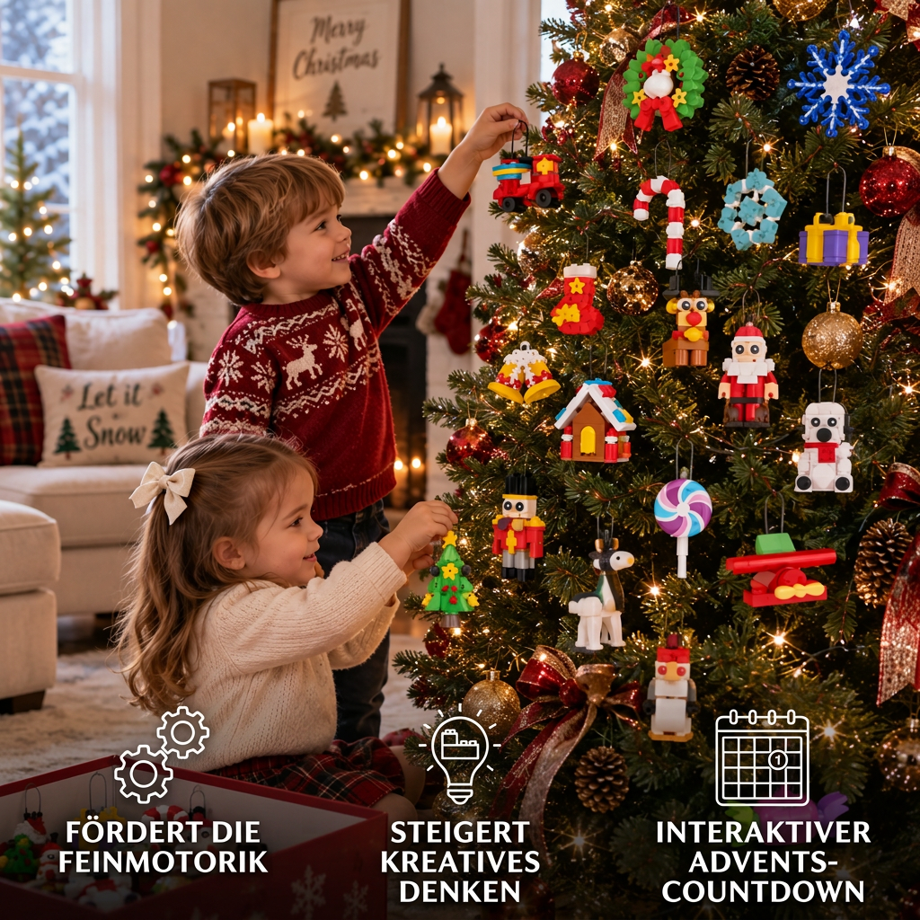 Calendrier de l'Avent en Blocs de Décoration de Noël 2026 – 24 Jours de Surprises de Noël