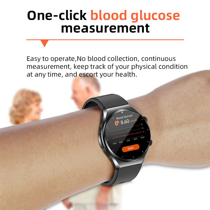 Mesure de la glycémie en un clic|Glycémie Pression artérielle ECG|ECG HRV Surveillance de la fréquence cardiaque Montre Connectée Santé