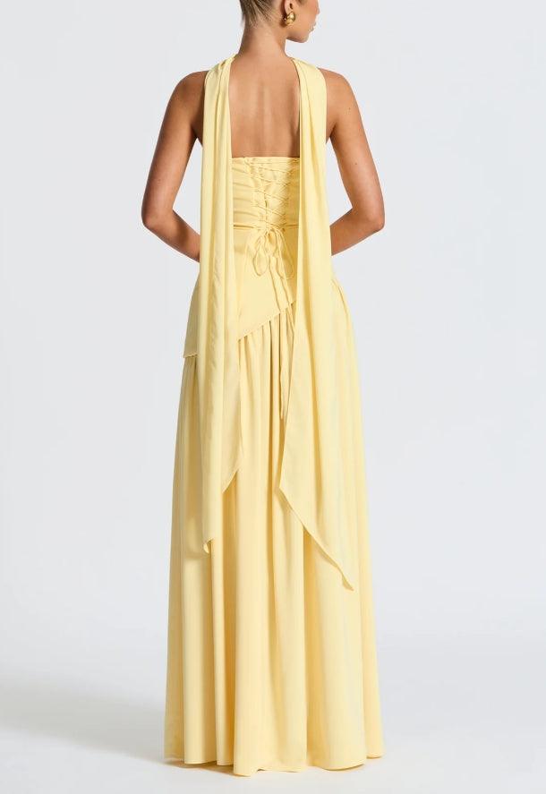 Amaris | Robe maxi élégante avec fente et détail nœud