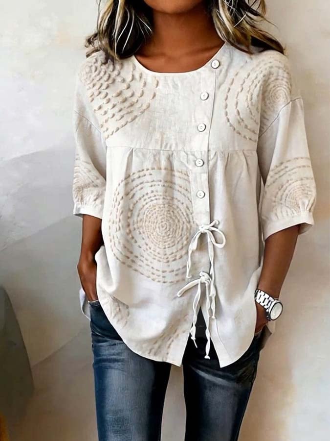 Edla | Blouse femme légère avec boutonnière asymétrique