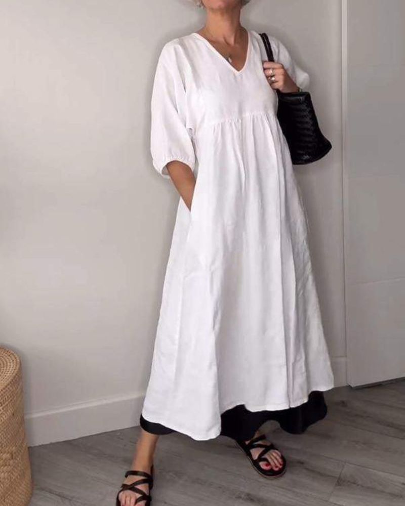 Winona | robe maxi féminine avec décolleté en V flatteur