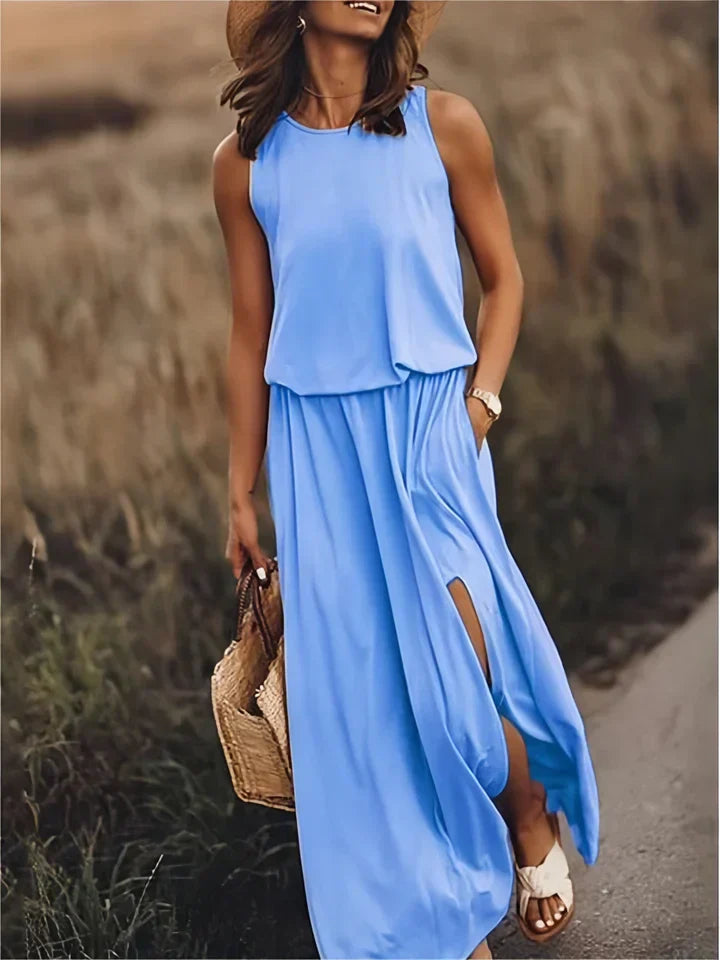 robe maxi unie pour femmes