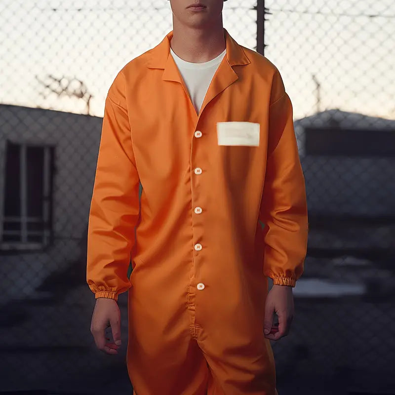 Jailbreak - Costume de Prisionnier Adulte - Tenue de Cosplay en Polyester pour Fêtes et Carnaval