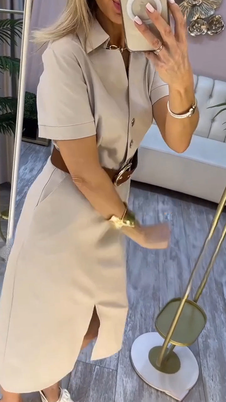 Deima | Robe luxueuse avec ceinture et fente