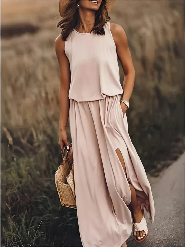 robe maxi unie pour femmes