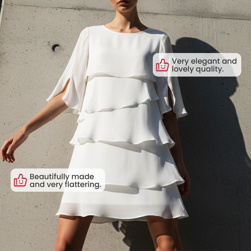 Robe à couches chic avec manches bouffantes pour femmes