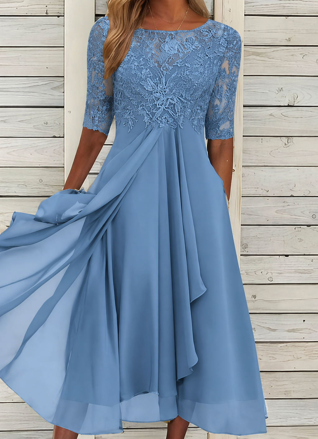 Robe Longue Femme en Dentelle de Cérémonie - Susan