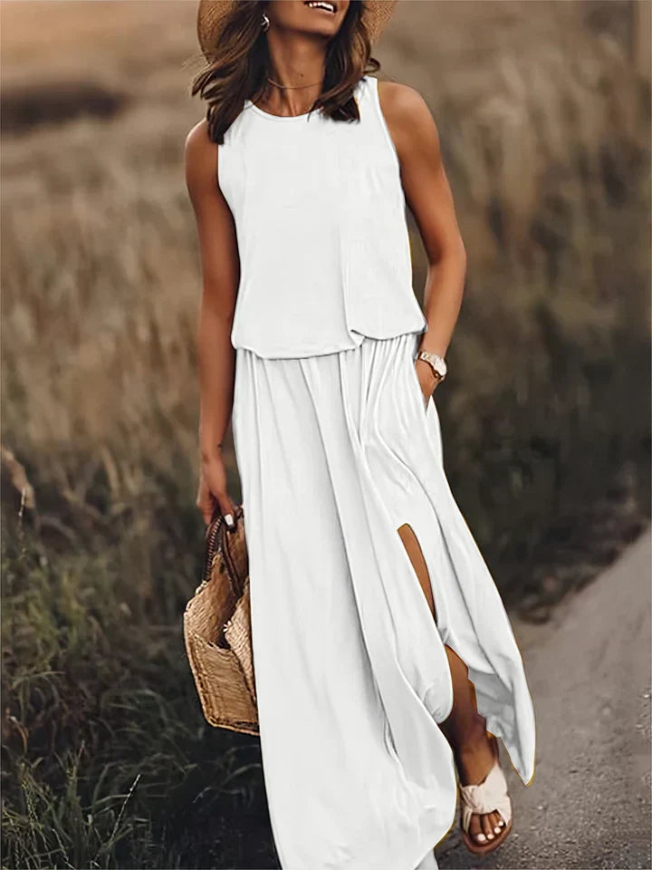 robe maxi unie pour femmes