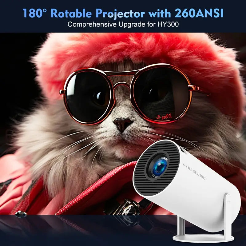Magcubic HY300 4K Mini Beamer – Android 11, Dual WiFi 6, 260 ANSI, Sans fil 5.0