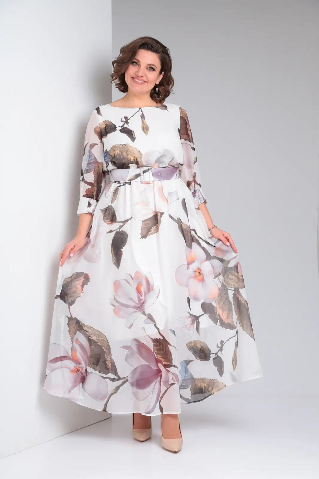Melaza | Robe maxi élégante avec imprimé floral et ceinture à la taille