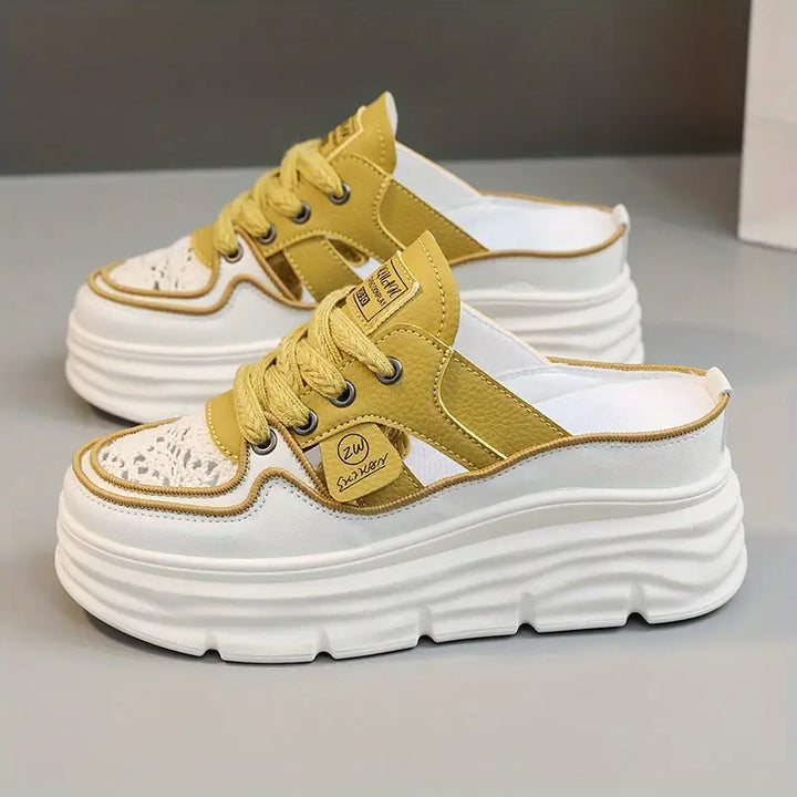 Chaussure à enfiler à plateforme respirante