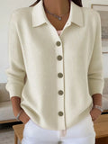 Camille - Cardigan Élégant Boutonné Col Chemise