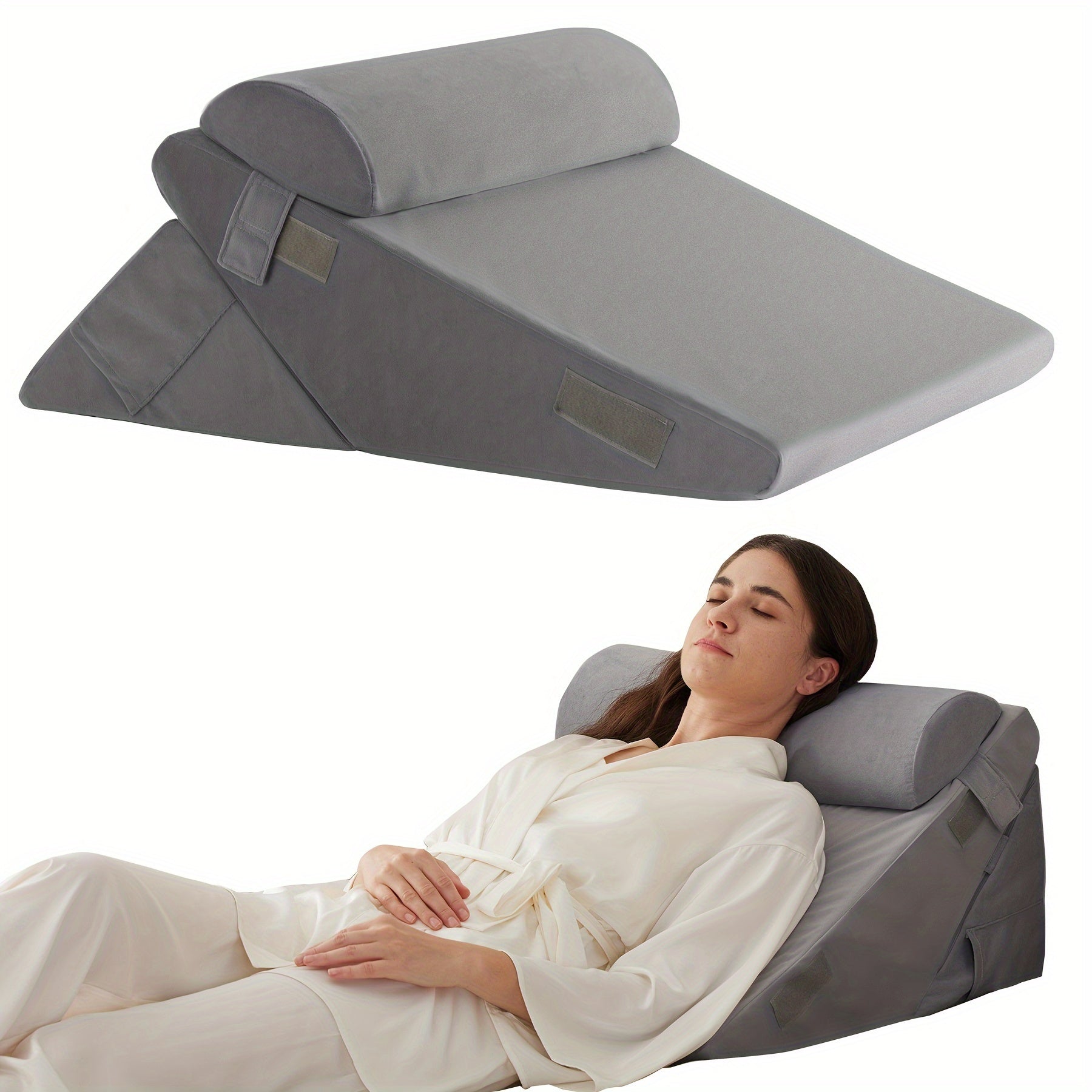 Coussin orthopédique réglable en coin RelaxPlus - Système de support en mousse à mémoire premium 7 en 1