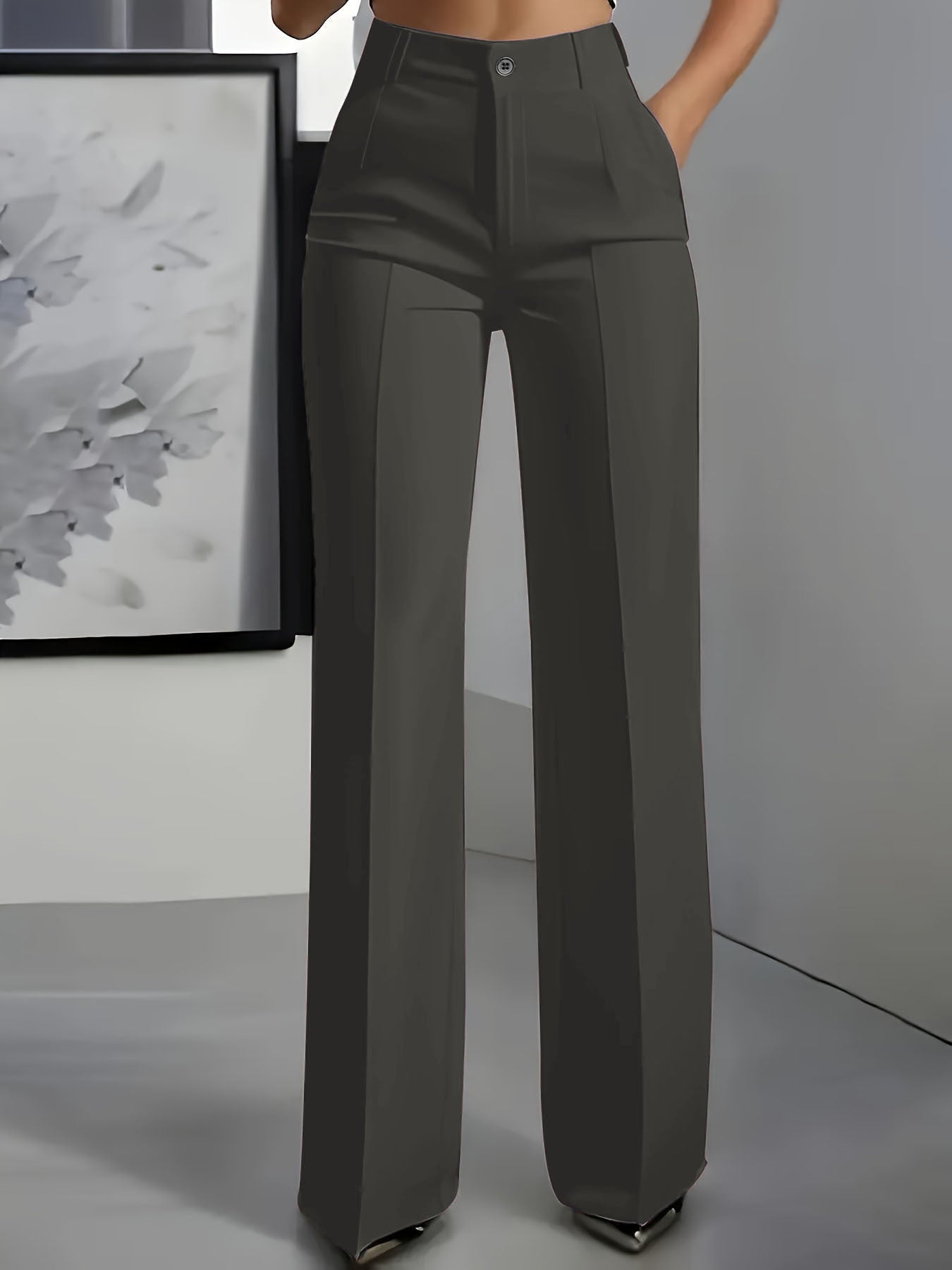 Pantalons pour femmes taille haute avec élastique à la taille