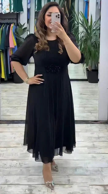 Jiny | Robe midi plissée élégante