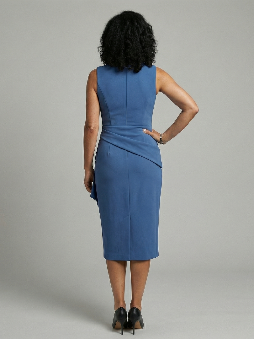 Oriel | Robe Midi Drapée Asymétrique