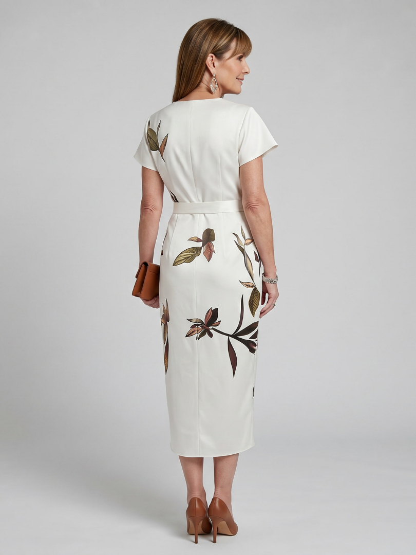 Cypress | Robe Midi à Manches Papillon Imprimé Botanique