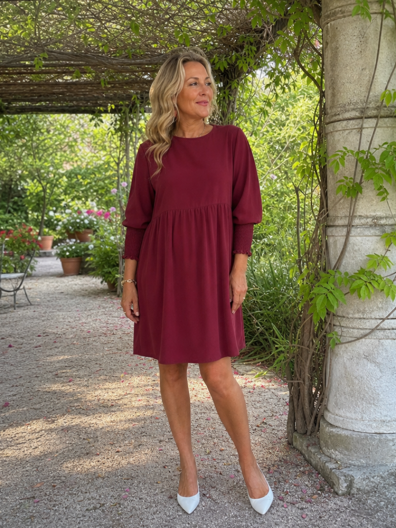 Corinne | Robe Mini à Manches Longues avec Poignets Froncés