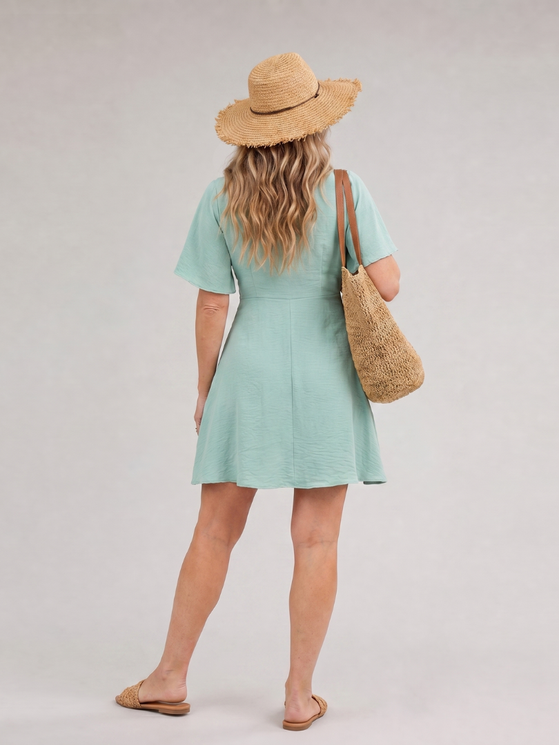 Silum | Robe Mini à Manches Courtes Évasées