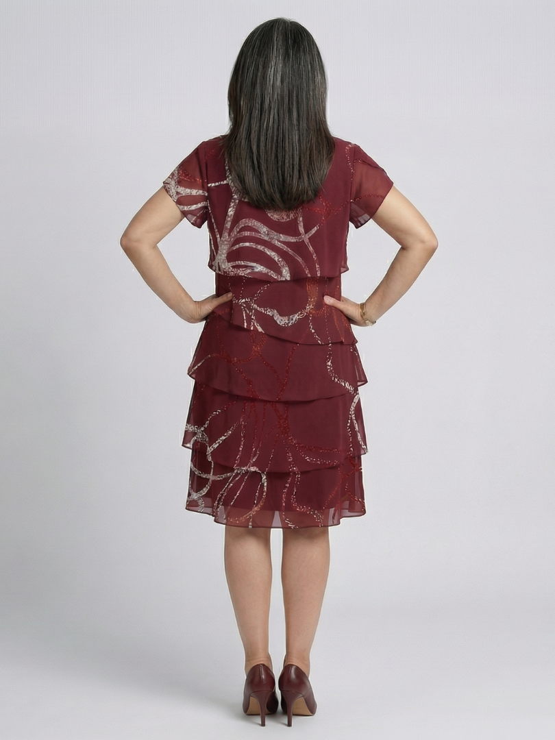 Alani | Robe abstraite composée à longueur de genou