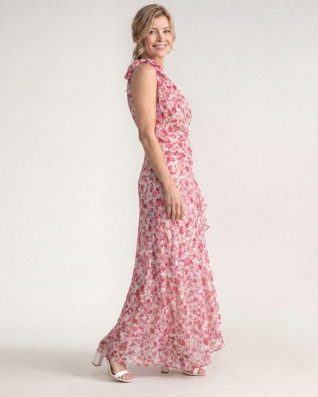 Ikele | Robe Midi à Volants à Fleurs Ditsy à Une Épaule