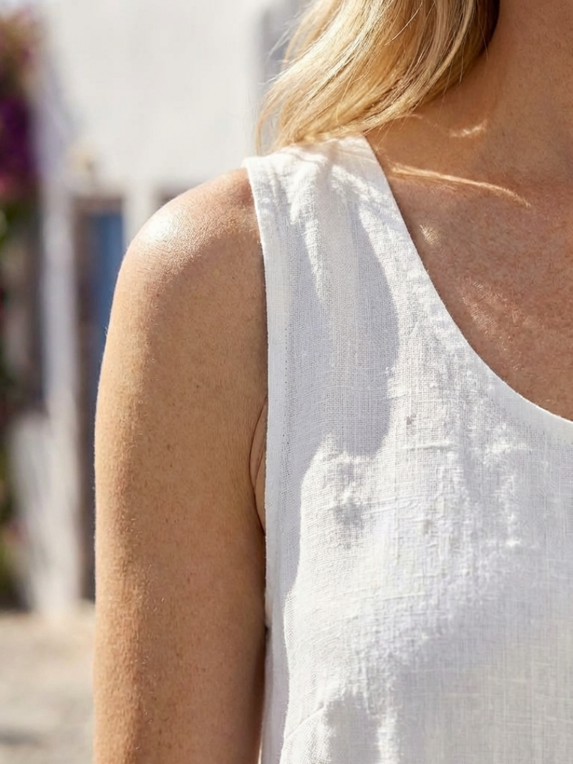 Ismera | Robe Midi Détendue à Encolure Ronde Sans Manches