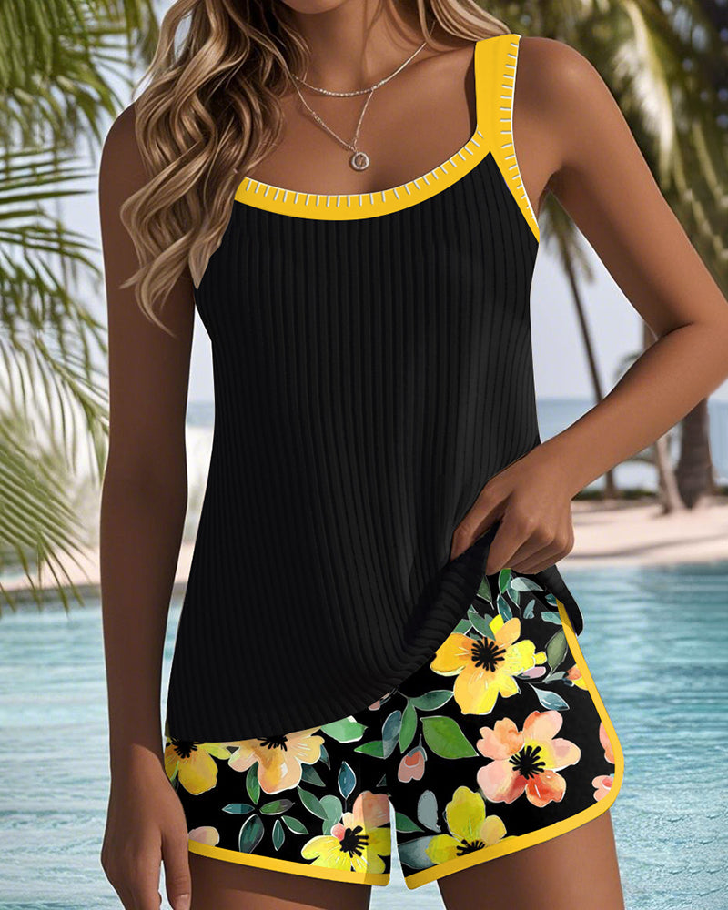 TANKINI TEXTURÉ À SHORT POUR FEMME