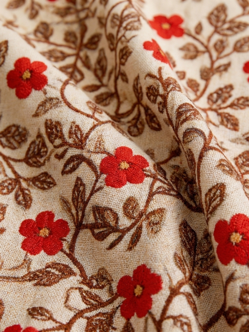 Lyra | Élégante Robe Midi à Fleurs avec Décolleté en V