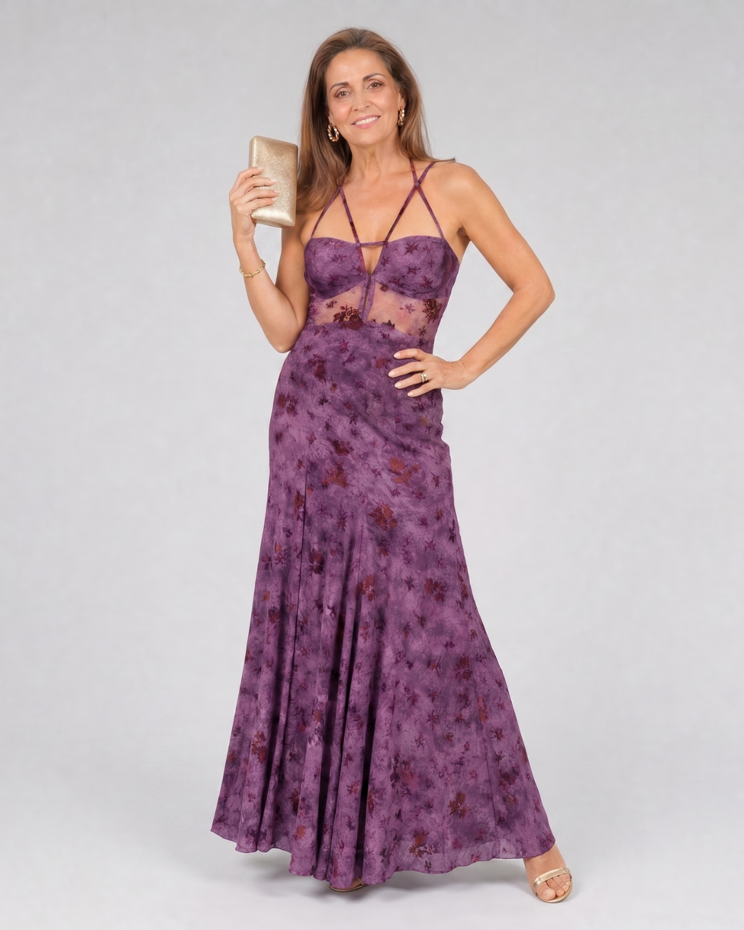Seque | Robe midi sans manches à imprimé floral